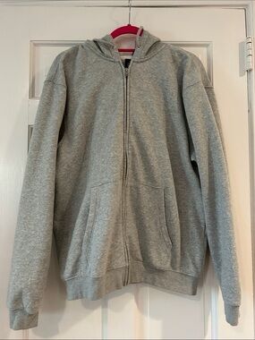 GAP Light Gray Full-Zip Hooded Jacket